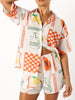 Printed Button Up Top and Shorts Set test