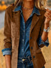 Full Size Lapel Collar Button Up Blazer Plus Size test