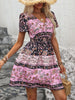 Perfee Printed V-Neck Short Sleeve Mini Dress test