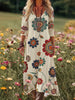 Floral Print V-Neck Long Sleeve Maxi Dress test