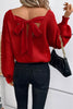 Lantern Sleeve V Neck Knot Back Sweater test