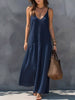 Sleeveless Smocked V-Neck Casual Maxi Dress test