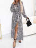 Geometric Print Belted Maxi Shirt Dress test