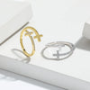 Zircon 925 Sterling Silver Double Cross Bypass Ring test
