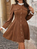 Button-Front Long Sleeve Dress test