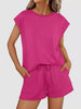 Round Neck Cap Sleeve Top and Shorts Set test