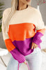 Color Block Drop Shoulder Round Neck Sweater test