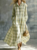 Plaid Button-Down Maxi Shirt Dress test
