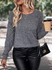 Perfee Round Neck Long Sleeve Knit Top test