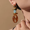 Turquoise Resin Geometric Drop Earrings test
