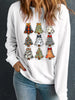 Christmas Tree Graphic Round Neck Sweatshirt test