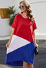 Ivy Lane Color Block Round Neck Short Sleeve Dress test