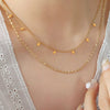 18K Gold-Plated Titanium Steel Layered Necklace test