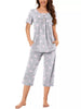 Printed Short Sleeve Top and Cropped Pants Lounge Set test