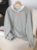 Bow Embroidered Long Sleeve Hoodie test