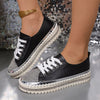 Rhinestone Round Toe Sneakers