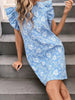 Floral Ruffle Sleeve Summer Dress test