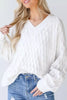 Textured V-Neck Long Sleeve Sweater test