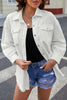 Button Up Pocketed Raw Hem Denim Jacket test