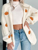Halloween Pumpkin Embroidered Knit Cardigan test