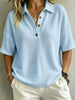 Half Button Waffle Knit Polo Shirt test