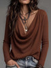 Ribbed Cowl Neck Knit Top test