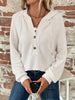 Waffle Knit Long Sleeve Drawstring Hooded Top test