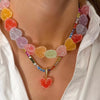 Colorful Resin Heart Necklace test