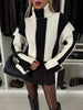 Striped Turtleneck Dropped Shoulder Sweater test