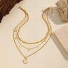 18K Gold-Plated Moon Three-Layered Necklace test