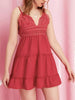 Lace Trim Ruffle Hem Cami Dress