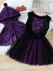 Children's Velvet Hooded Cape and Tulle Dress Halloween Witch Costume Set test