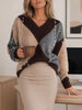 Argyle Pattern V-Neck Oversized Sweater test