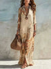 Full Size Printed Button Down Roll-Up Sleeve Shirt Maxi Dress Plus Size test