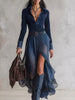 Leopard Button Front Long Sleeve Maxi Dress test