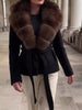Faux Fur Collar Belted Outerwear test