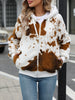 Fuzzy Drawstring Zip Up Hooded Jacket test