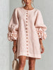 3D Floral 3/4 Sleeve Mini Dress test