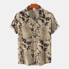 Men's Plus Size Floral Print Short Sleeve Button Down Shirt test