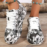 Abstract Print Lace Up Sneakers - Shopimist