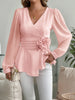 Flower Surplice Long Sleeve Blouse test