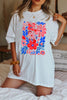 Flower Graphic Round Neck Short Sleeve T-Shirt test