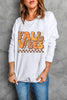 Letter Graphic Round Neck Long Sleeve Sweatshirt test