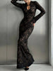 Lace Long-Sleeve Bodycon Maxi Dress test