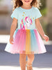 Children's Unicorn Graphic Rainbow Tulle Dress test