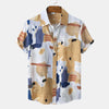 Men's Plus Size Abstract Print Short Sleeve Button-Up Shirt test