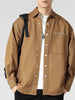 Men's Casual Solid Color Long Sleeve Snap-Down Shirt test