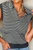 Pocketed Striped Johnny Collar Sweater Vest test