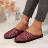 Round Toe Sequin Sandals test