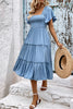 Perfee Smocked Square Neck Frill Trim Dress test